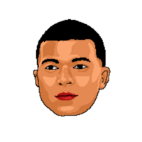 kylian mbappe pixel arte viso illustrazione png