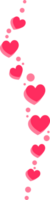 l'amour aime cœurs. réaction et retour d'information pour social médias. en volant emoji flux. symboles couler pour en ligne graphique. png