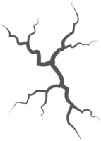 Risse auf Wand, Erde oder Stein. Kratzer Linien auf Oberflächen. Blitz und Gewitter Illustrationen. Spalt auf Boden und Eis. Grafik Explosionen Texturen mit Löcher. png