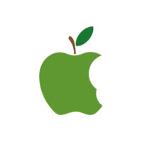 Bitten grön äpple ikon. png