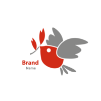 Modern bird logo with wheat png