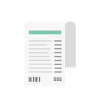 Receipt in a flat style isolated. Concept paper receipts icons. png