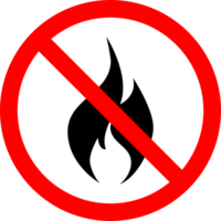 No fire icon for prohibited concept for your web site design, logo, app, UI. illustration png