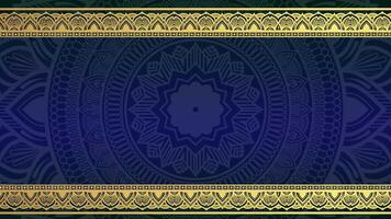 Gold Mandala Ornament Hintergrund Schleifen glatt, Arabisch islamisch Stil zum irgendein Zweck rotierend dekorativ Muster mit Zier geometrisch Sterne, Ramadan karem, loopable islamisch Design video