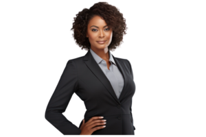 AI generated good looking business woman isolated on transparent background png