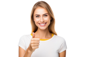 AI generated beautiful woman wishing all the best isolated transparent background png