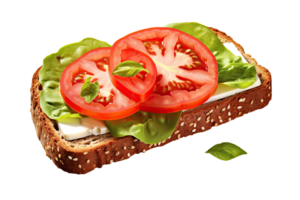 AI generated open face sandwich on an isolated transparent background png
