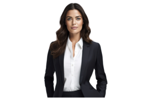 AI generated good looking business woman isolated on transparent background png