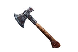 AI generated axe on an isolated transparent background png