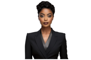 AI generated good looking business woman isolated on transparent background png