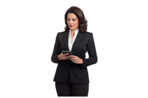 AI generated good looking business woman isolated on transparent background png