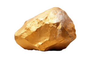 AI generated gold stone on an isolated transparent background png