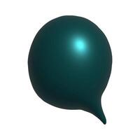 Glossy Teal Speech Bubble Floating Against a Plain Background vector