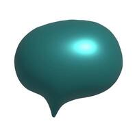 Glossy Teal Speech Bubble Floating Against a Plain Background vector