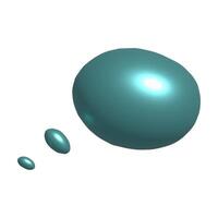 Digital Rendering of Three Teal Spheres in Varying Sizes Floating Freely vector