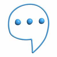 modern 3D Minimal blue chat bubbles on white background. concept of social media messages. 3d render illustration vector