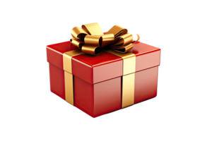 AI generated gift box on isolated transparent background png