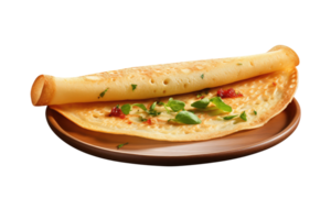 AI generated south indian breakfast dosa on an isolated transparent background png