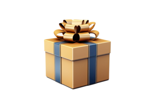 AI generated gift box on isolated transparent background png