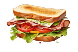 ai generato Aperto viso Sandwich su un isolato trasparente sfondo png