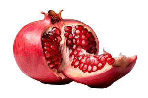 AI generated pomegranate on an isolated transparent background png
