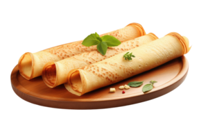 AI generated south indian breakfast dosa on an isolated transparent background png