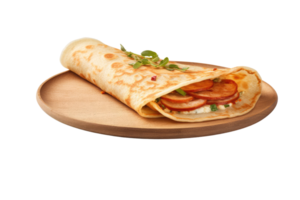 AI generated south indian breakfast dosa on an isolated transparent background png