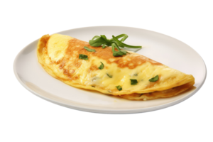 AI generated omelet on an isolated transparent background png