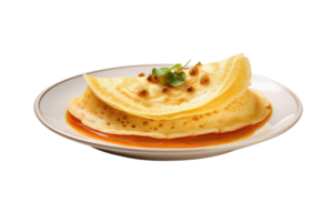 AI generated south indian breakfast dosa on an isolated transparent background png