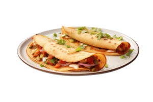 AI generated south indian breakfast dosa on an isolated transparent background png