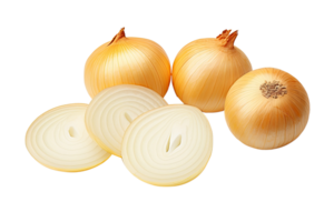 AI generated round onion slices on an isolated transparent background png