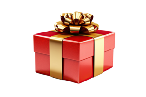 AI generated gift box on isolated transparent background png
