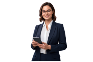 AI generated good looking business woman isolated on transparent background png