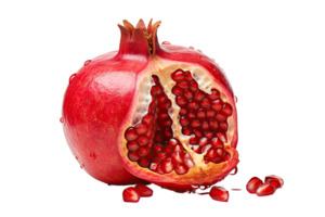 AI generated pomegranate on an isolated transparent background png