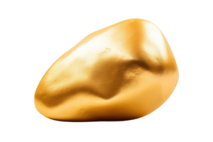 AI generated gold stone on an isolated transparent background png