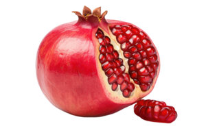 AI generated pomegranate on an isolated transparent background png