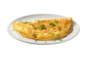 AI generated omelet on an isolated transparent background png