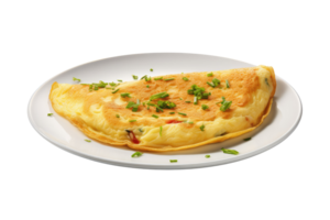 ai gegenereerd omelet Aan een geïsoleerd transparant achtergrond png