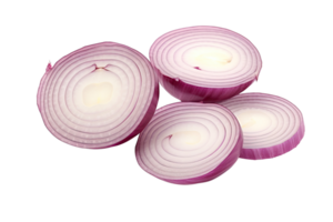 AI generated round onion slices on an isolated transparent background png