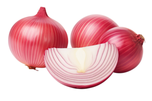 AI generated onion slices on isolated transparent background png