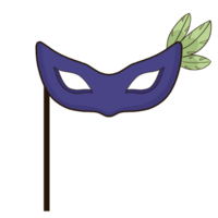 a purple mask with green leaves on it png