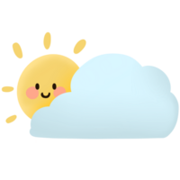 cartoon sun and cloud on transparent background png