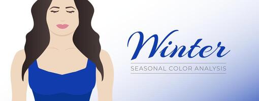 Blue Seasonal Color Analysis Winter Banner Background Illustration Design vector