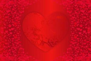 Red Valentine Day Background with Hearts vector