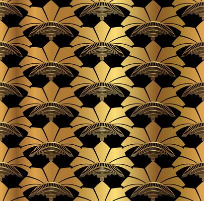Abstract Art Deco Gold Seamless Pattern