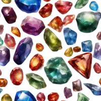 AI generated a collection of gems and gems on a transparent background png