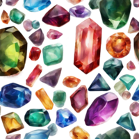 AI generated a collection of gems and gems on a transparent background png