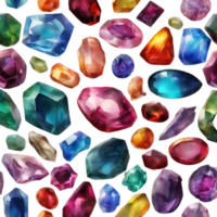 AI generated a collection of gems and gems on a transparent background png