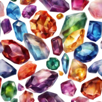AI generated a collection of gems and gems on a transparent background png