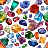 AI generated a collection of gems and gems on a transparent background png